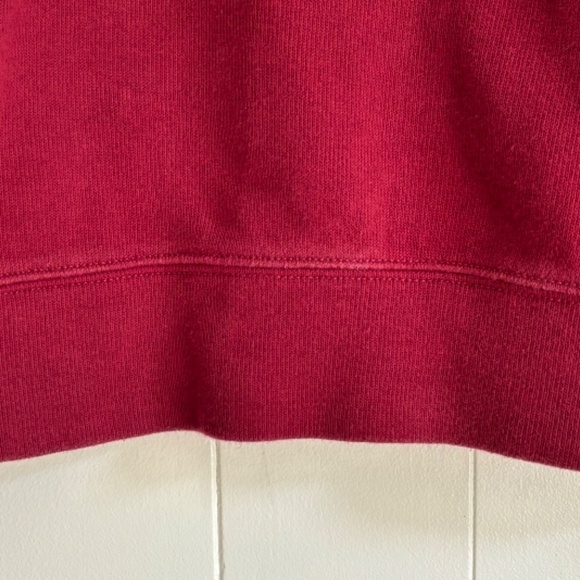 Lands' End 1/4 zip burgundy pullover 100% cotton nordic style sweater size L/T - Picture 8 of 15